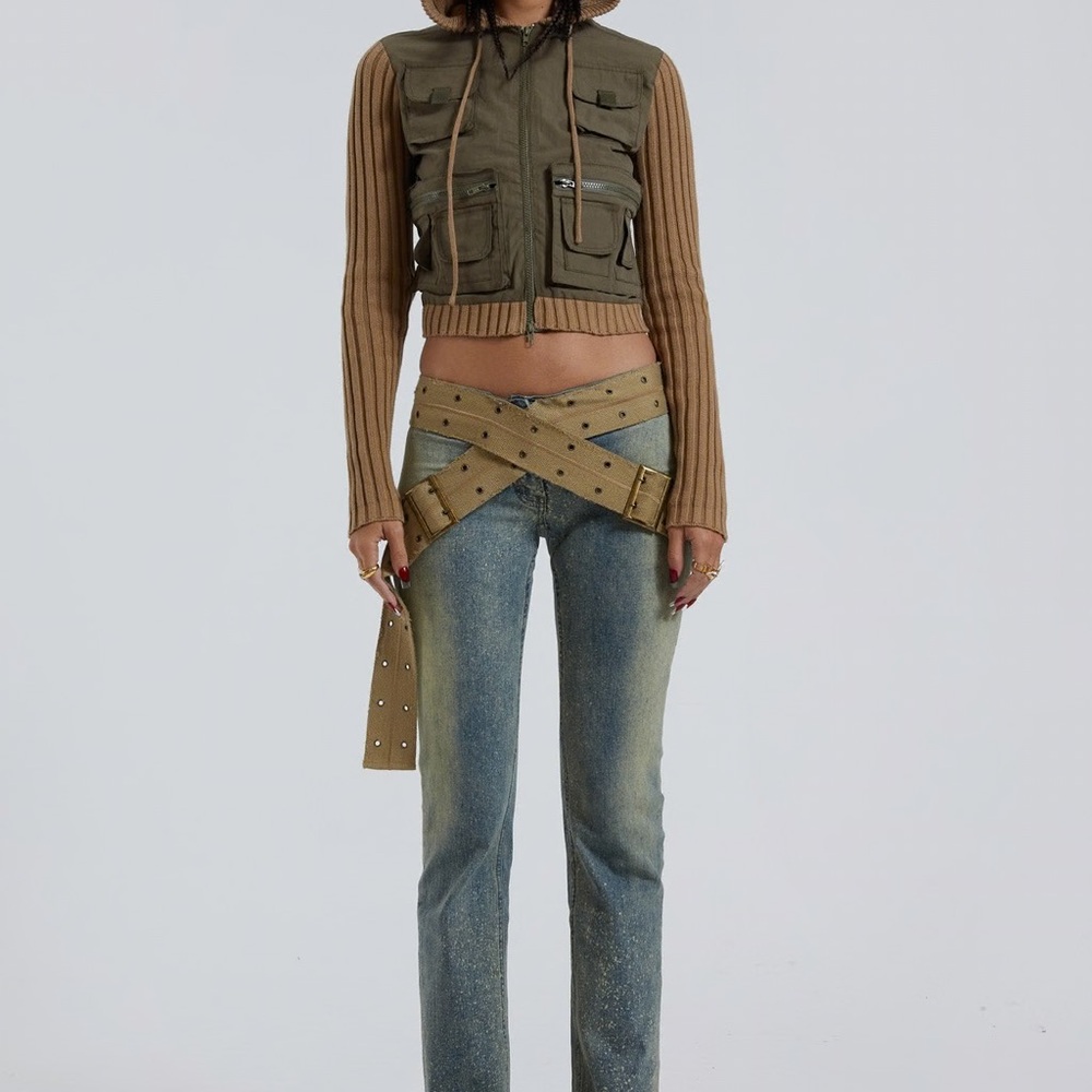 Jaded LDN strap up stonewash jeans